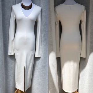Vijo Couture white midi bodycon dress